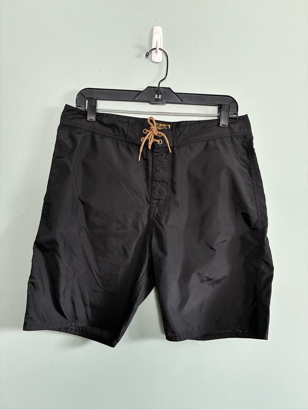 Men's Obey Black Nylon Summer Swim Quick Dry Streetwear Shorts Sz 32